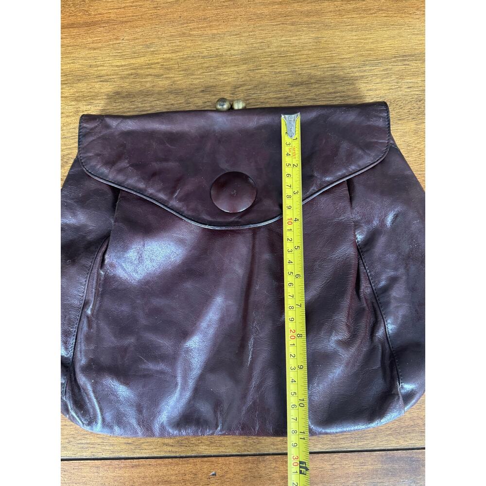 Vintage Y2K Hobo International Chocolate Brown Leather Foldover Clutch - Picture 8 of 12
